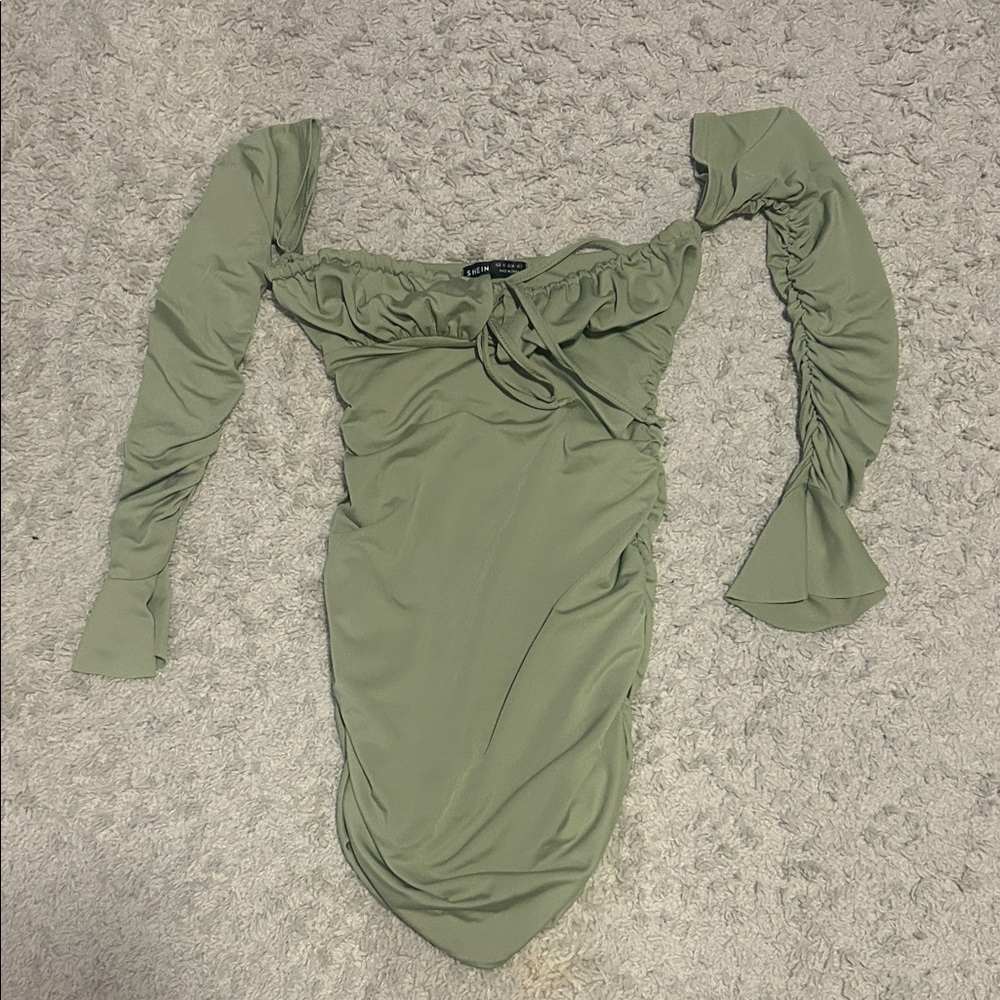 Mini Mint Green Off the Shoulder Dress